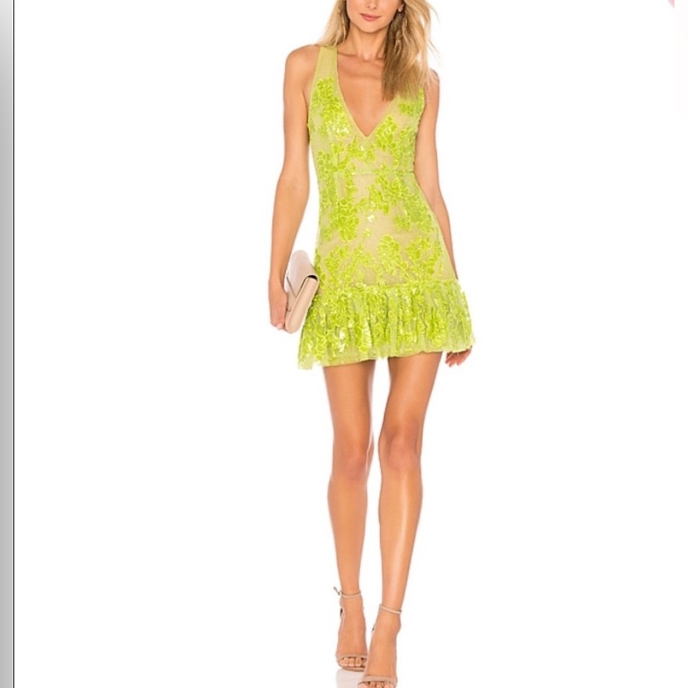 NBD Lime Green Lace Dress